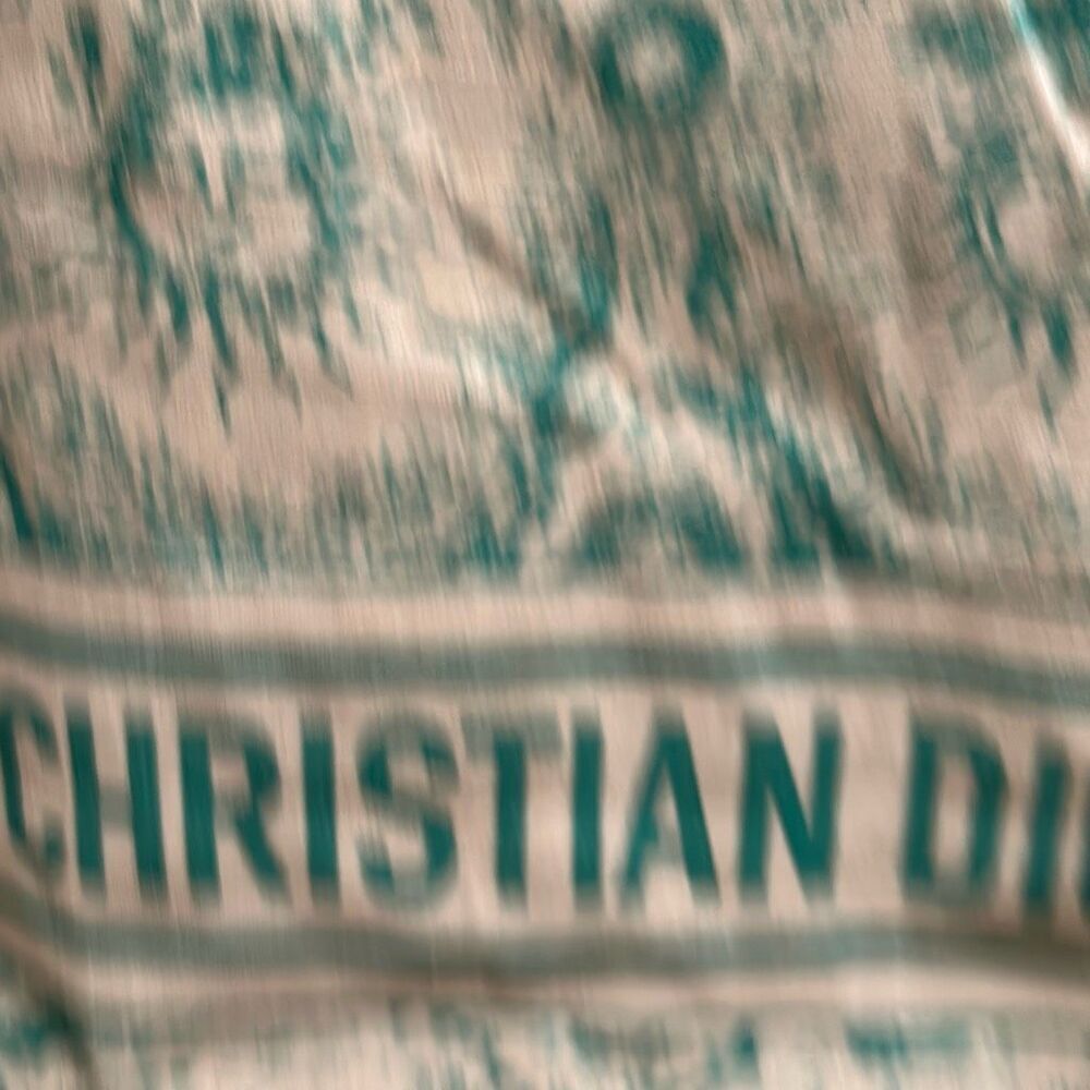 Christian Dior Canvas Tote Green White Celestial Sun Print Dioriviera Beach Bag - Picture 5 of 8